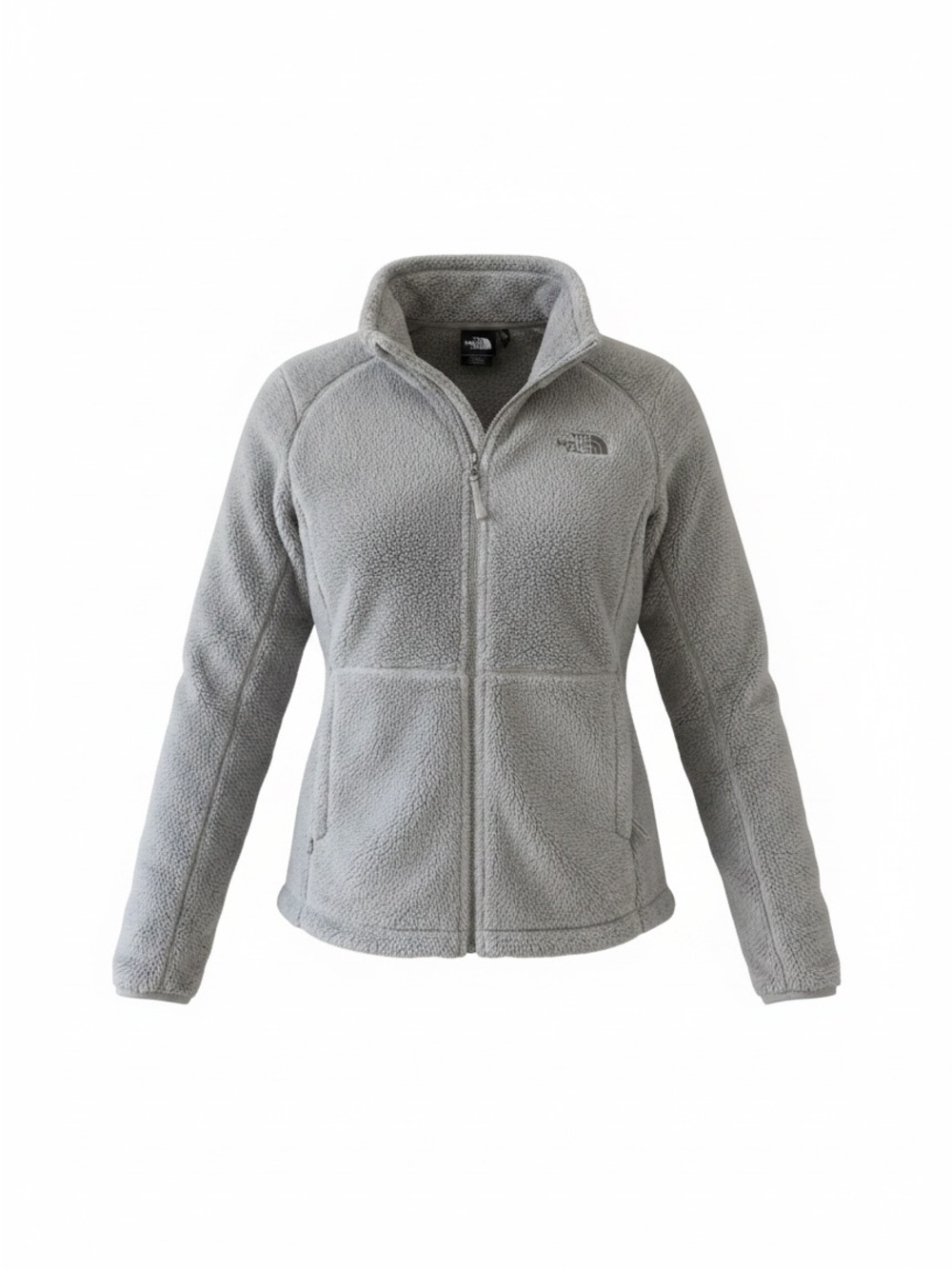 The North Face Women's Light Gray Teddy Fleece Full-Zip Jacket